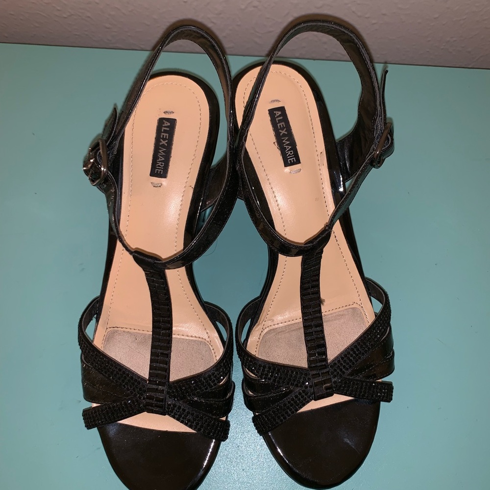 Alex Marie Black Sparkle Heels